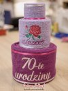 Haftowany tort z ręczników na 70 urodziny